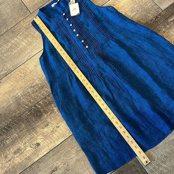 NWT Faherty Isha Pintucked Linen Dress Size M - Picture 5 of 9